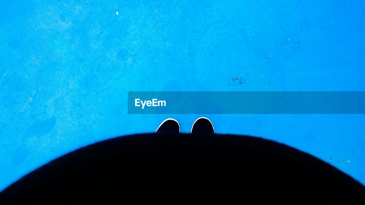 Directly above shot of persons legs