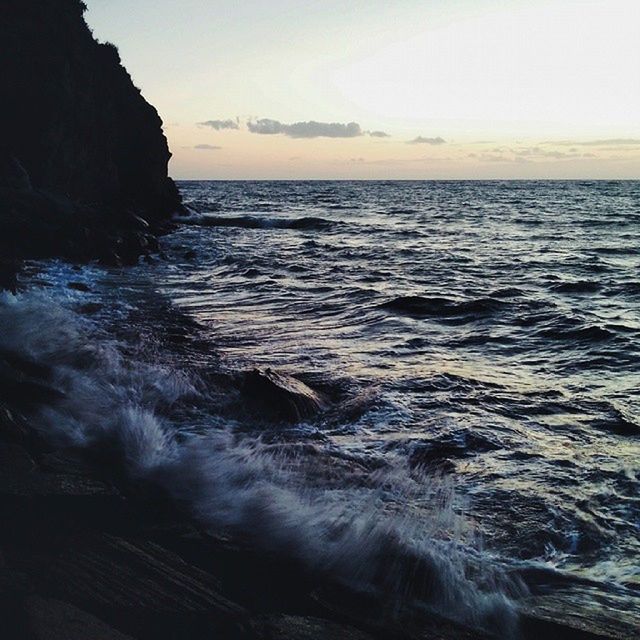 SCENIC VIEW OF SEA DURING SUNSET