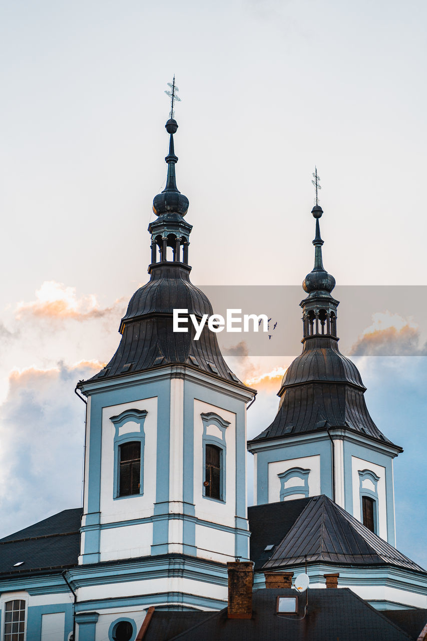 Church towers with blue sky