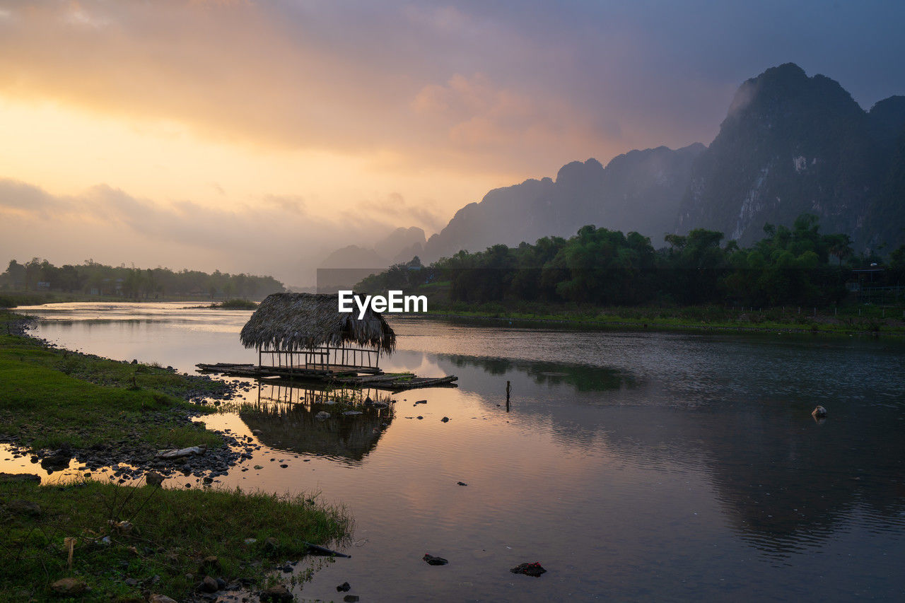 Dong cho village at sunrise moment, kim boi district, hoa binh province, vietnam