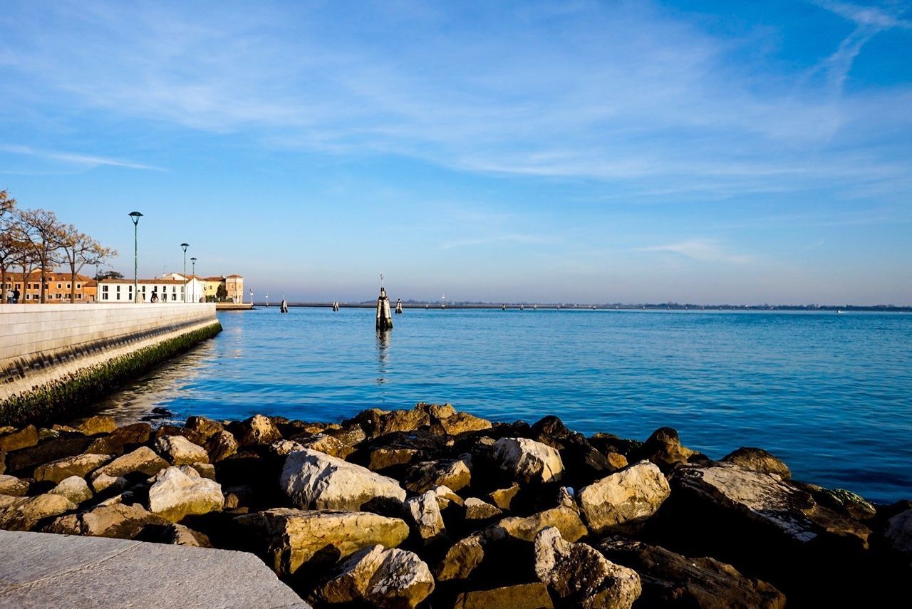 SCENIC VIEW OF SHORE AGAINST SKY