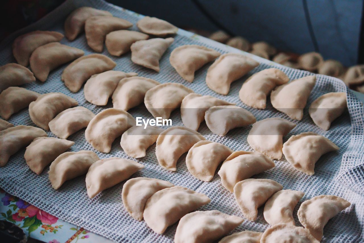 Close-up of prepared pastries
