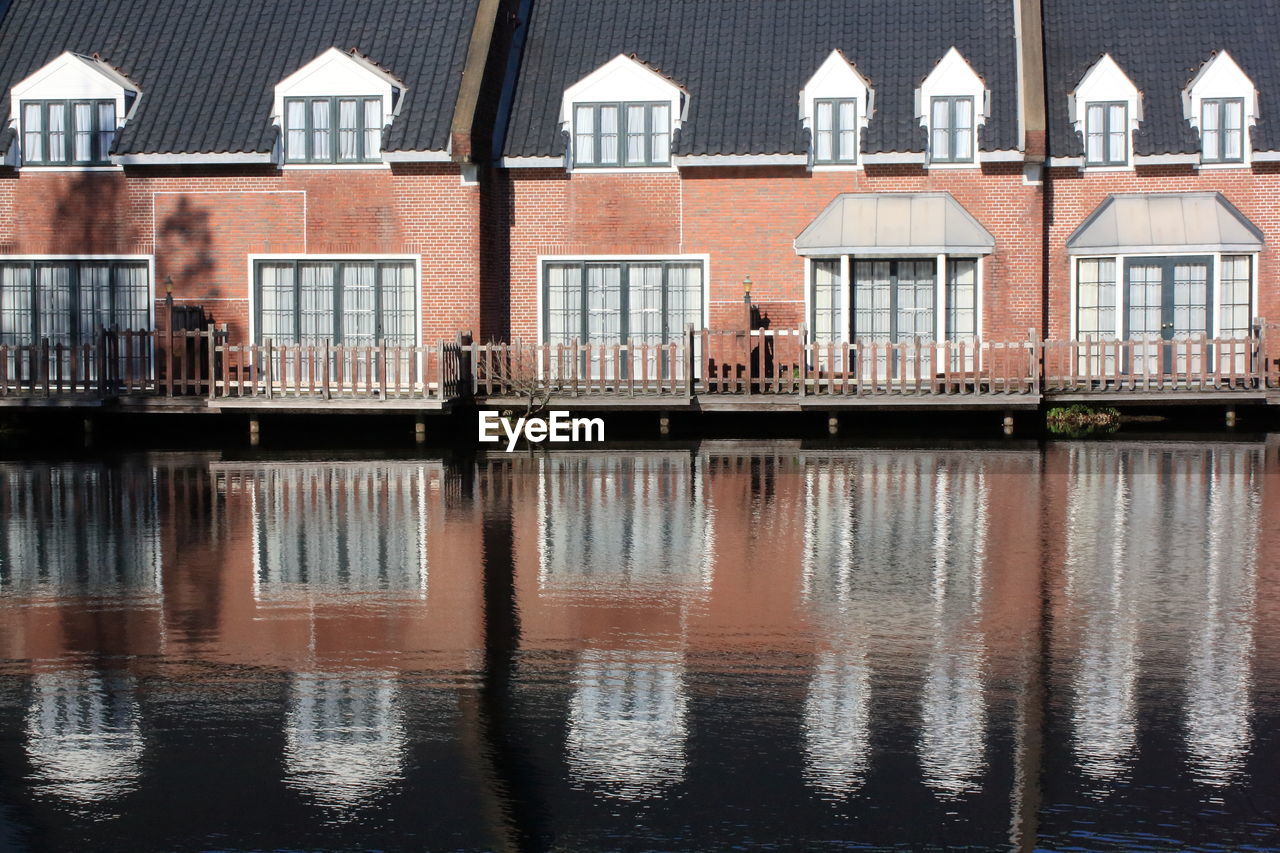 Reflection of buildings on river 