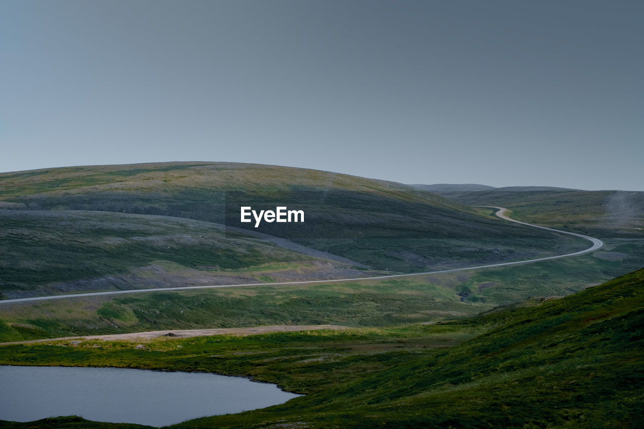 Scenic view of landscape against clear sky