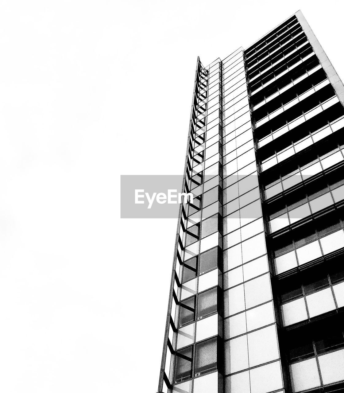 Low angle view of modern building against clear sky