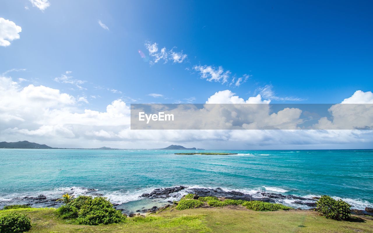 Scenic view of sea against sky seen from oahu