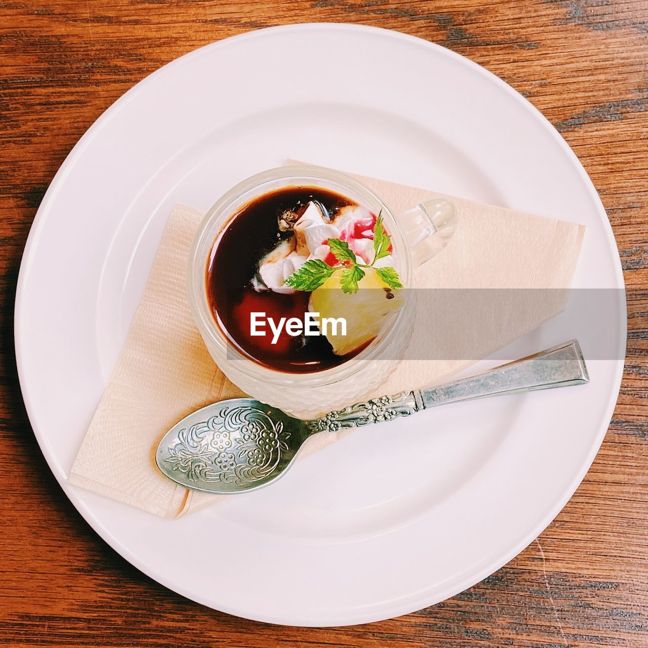 HIGH ANGLE VIEW OF FOOD SERVED IN PLATE