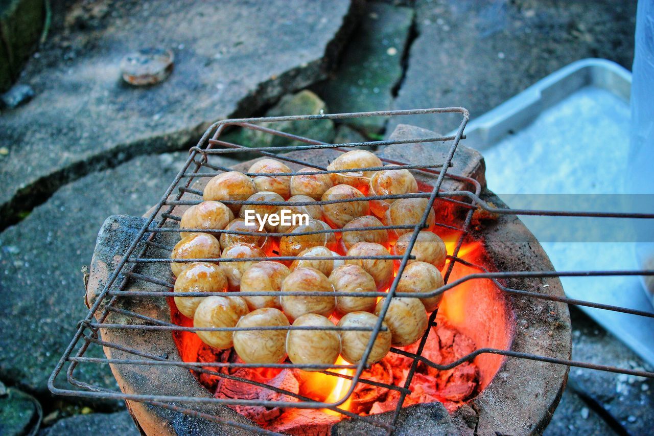 Food on barbecue grill