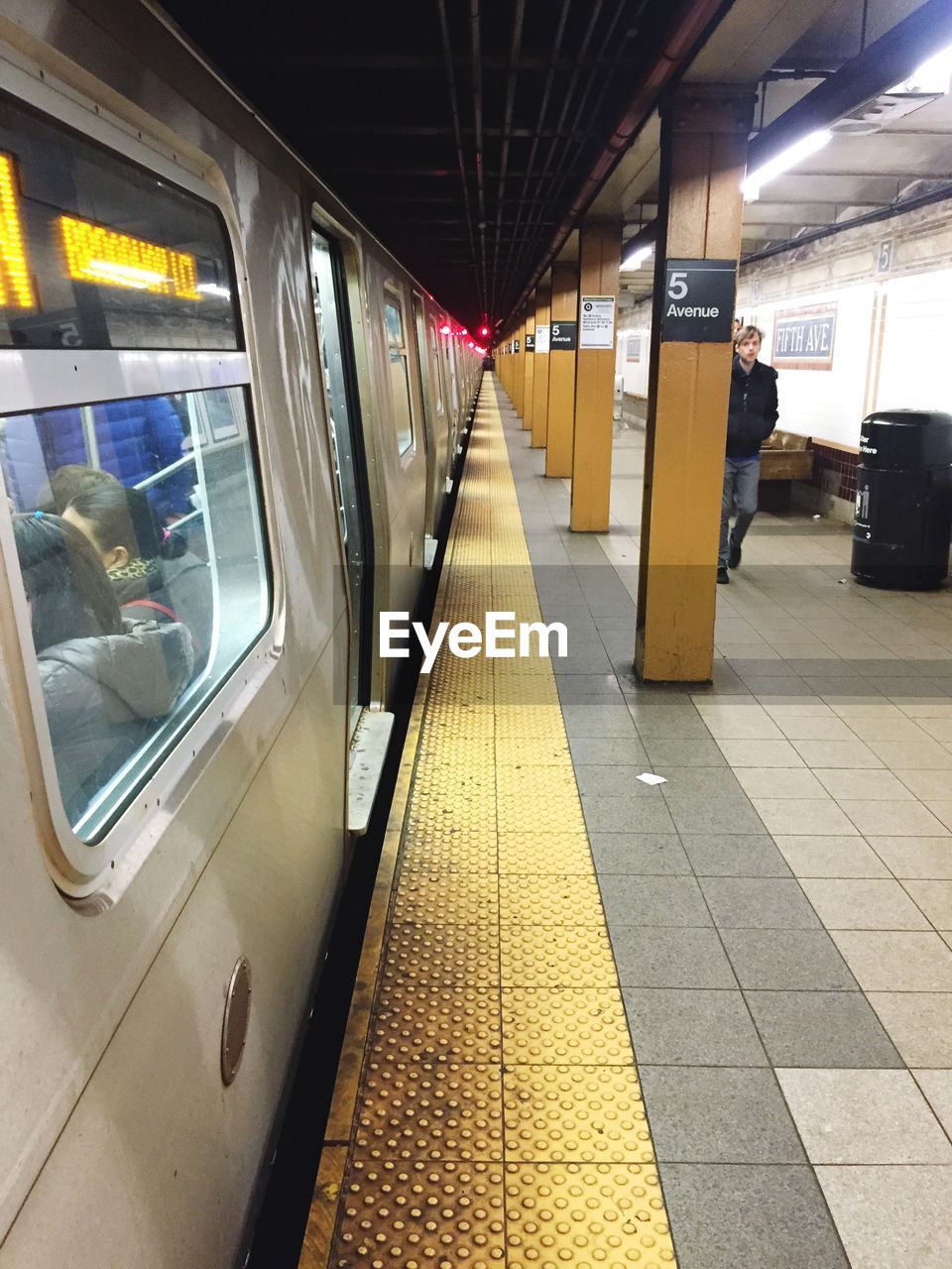 Subway train at platform