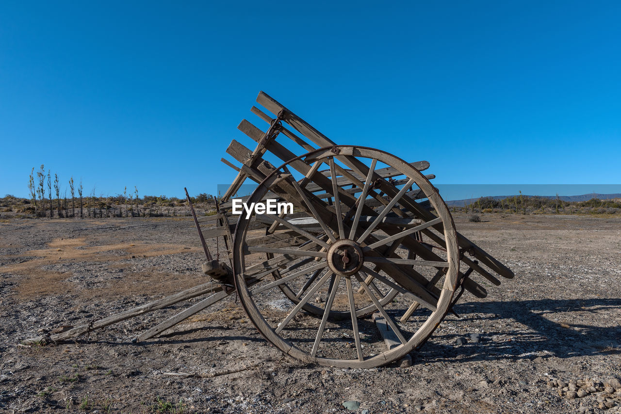 A single axle antique wooden horse cart, patagonia, argentina