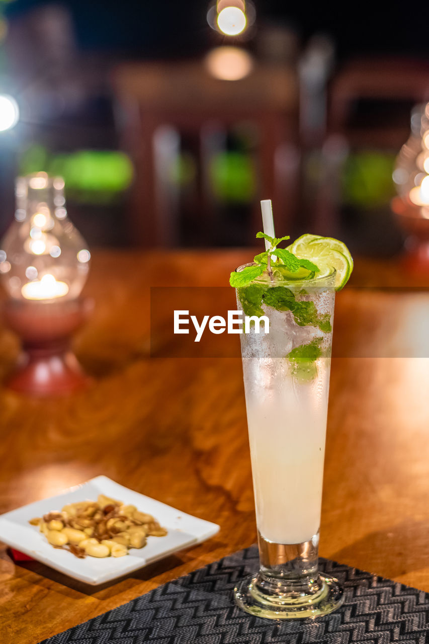 Close-up of drink on table