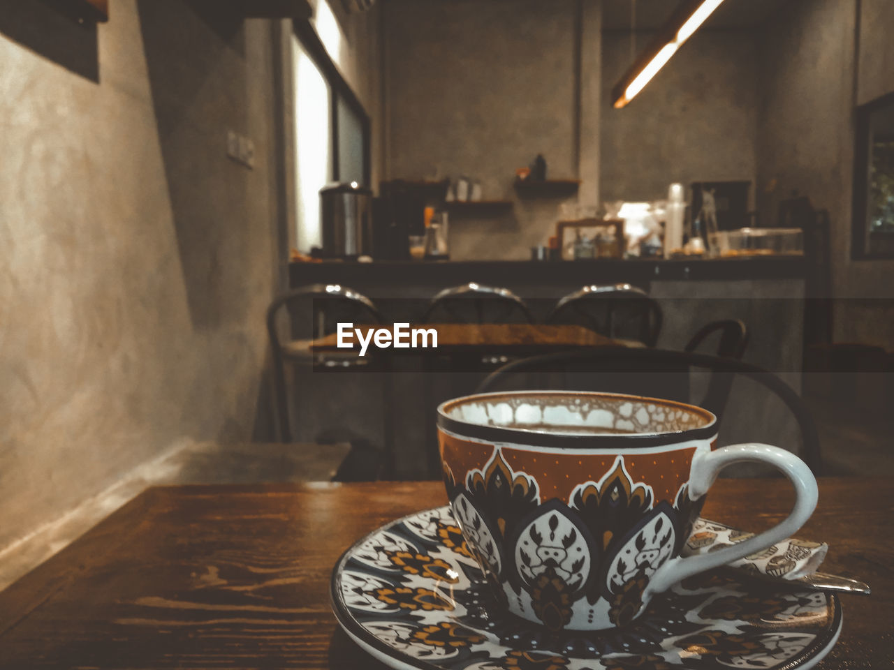 close-up of tea on table at home