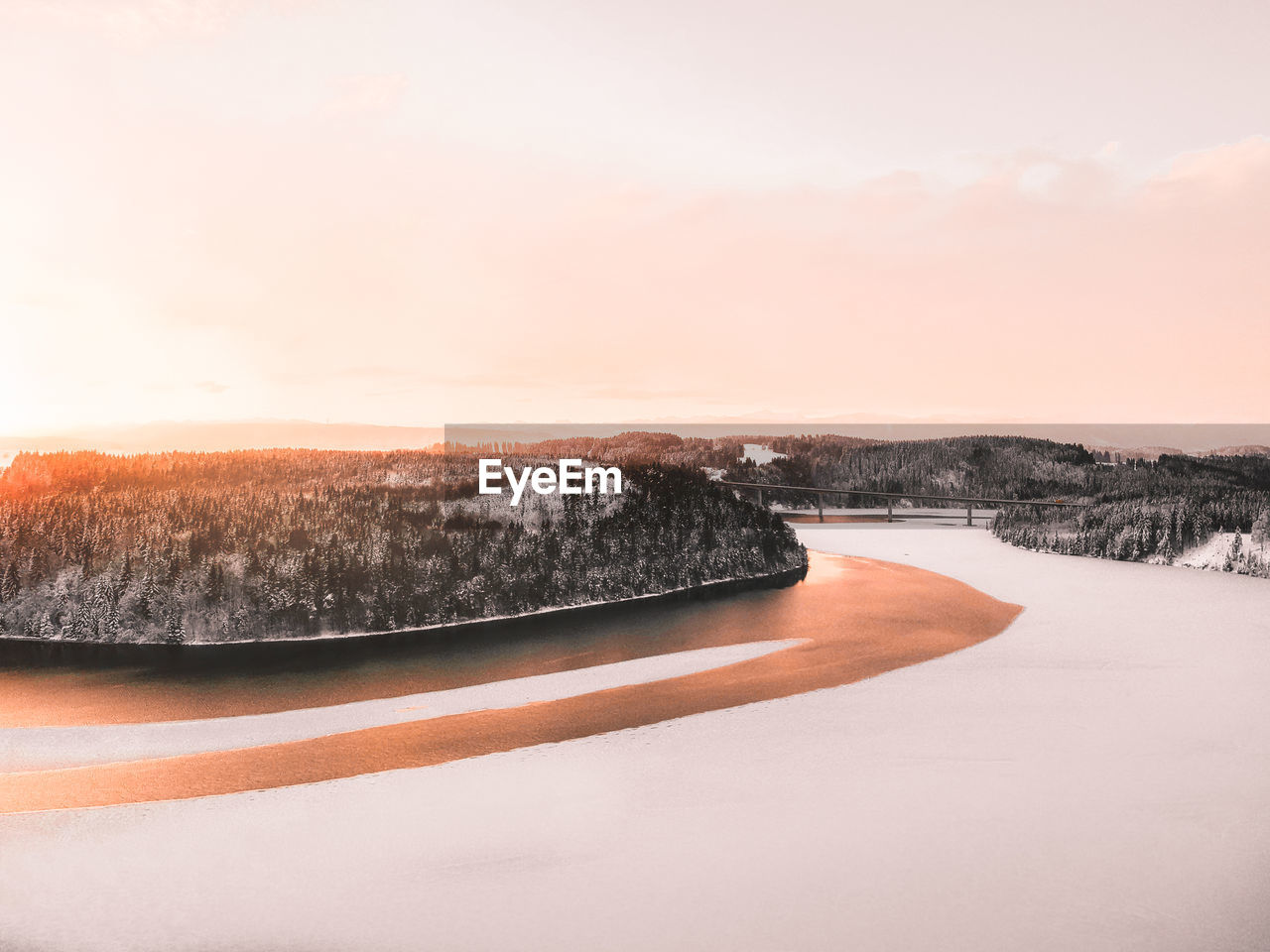 SCENIC VIEW OF SNOW DURING SUNSET