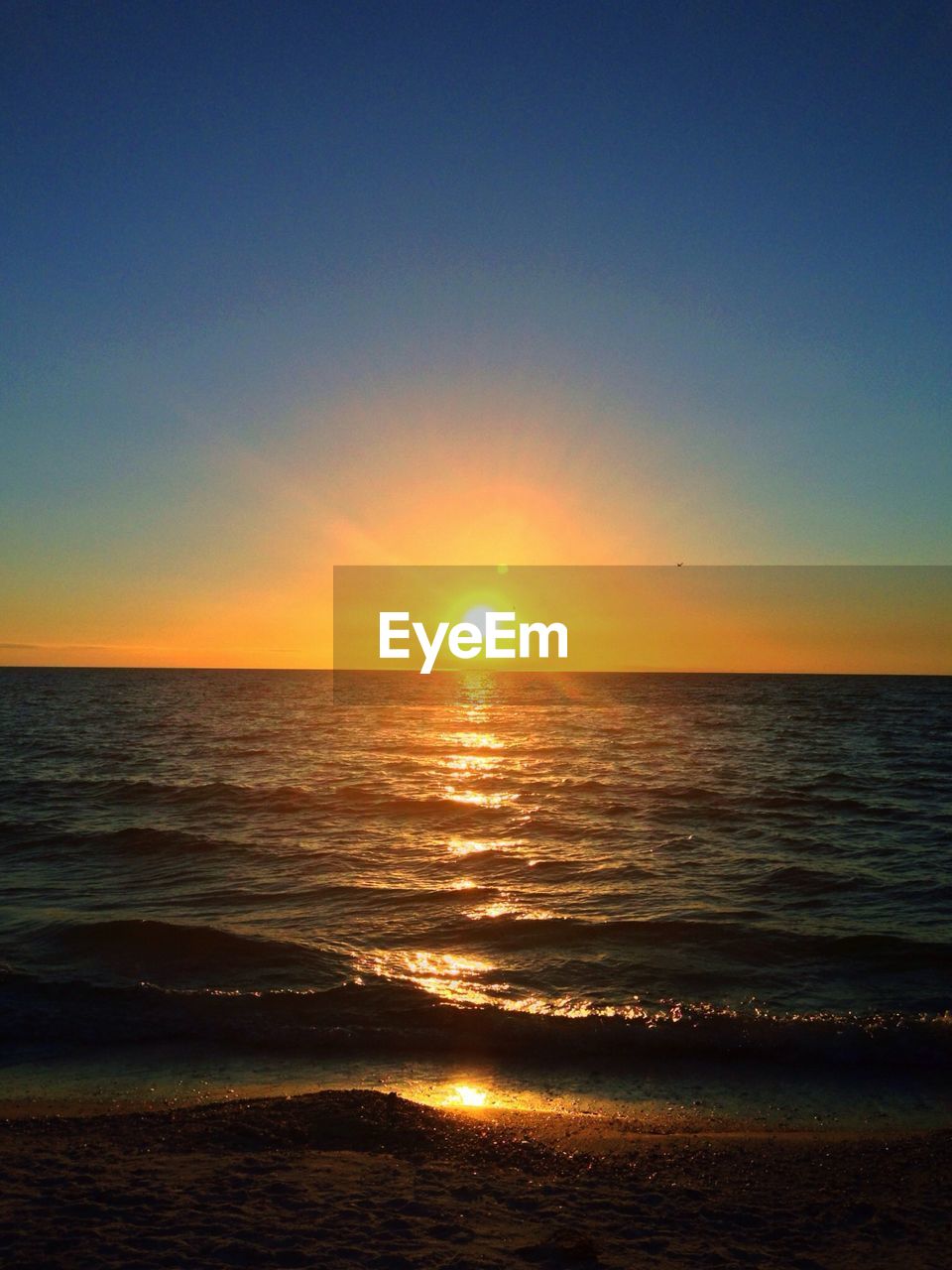 Idyllic view of sunset over sea