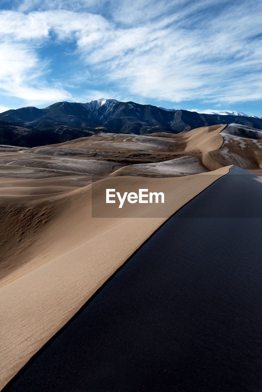 Scenic view of desert against sky