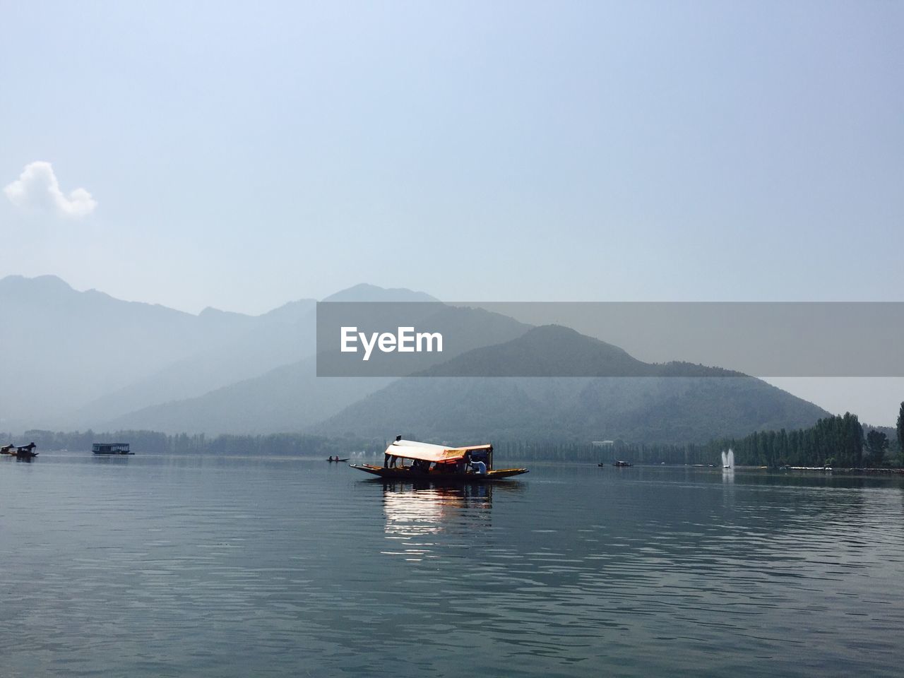 Scenic view of lake against clear sky