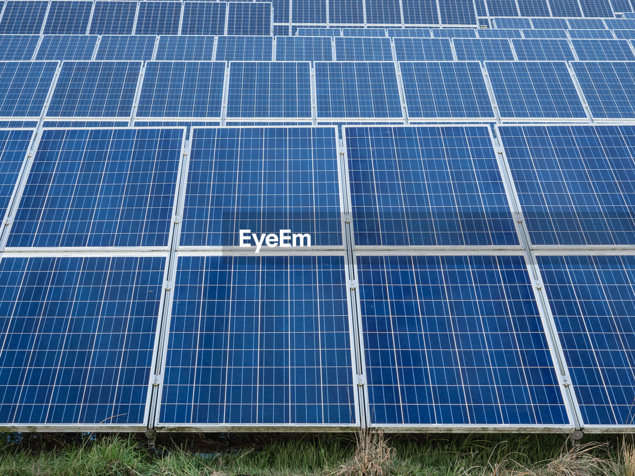 Low angle view of solar panels