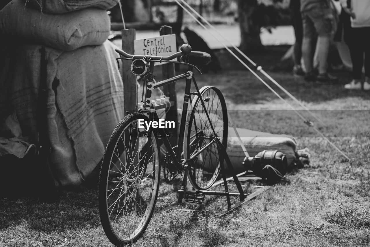 Bicycle on field