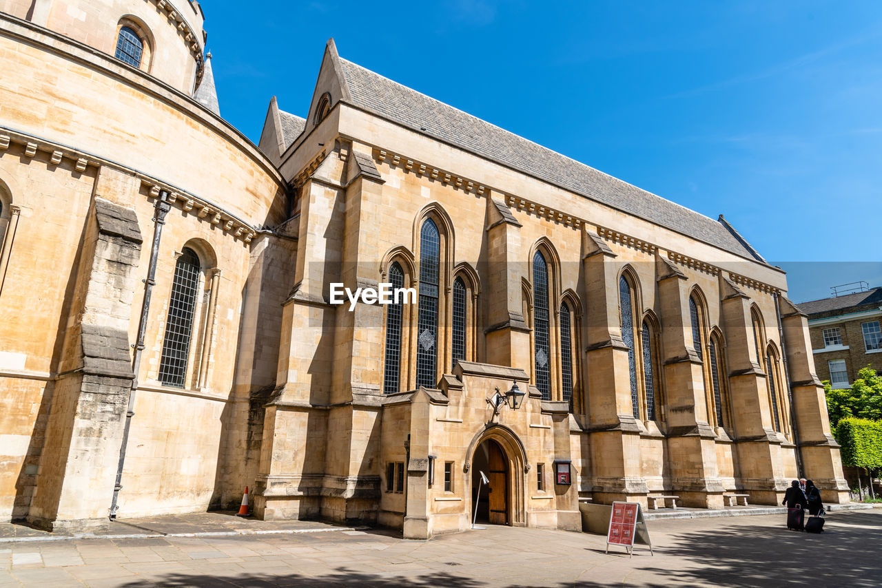 Exterior view of the temple church. it is a church in the city of london 