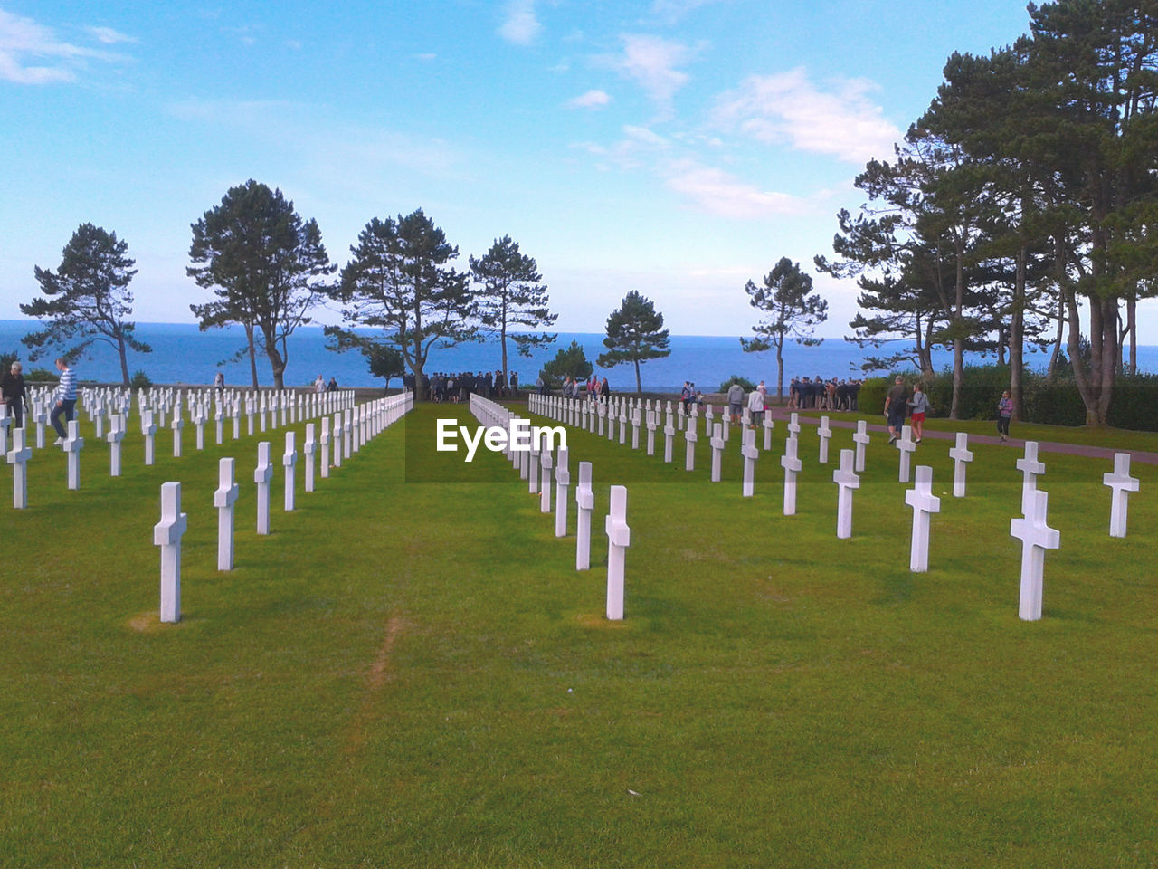 People at cemetery