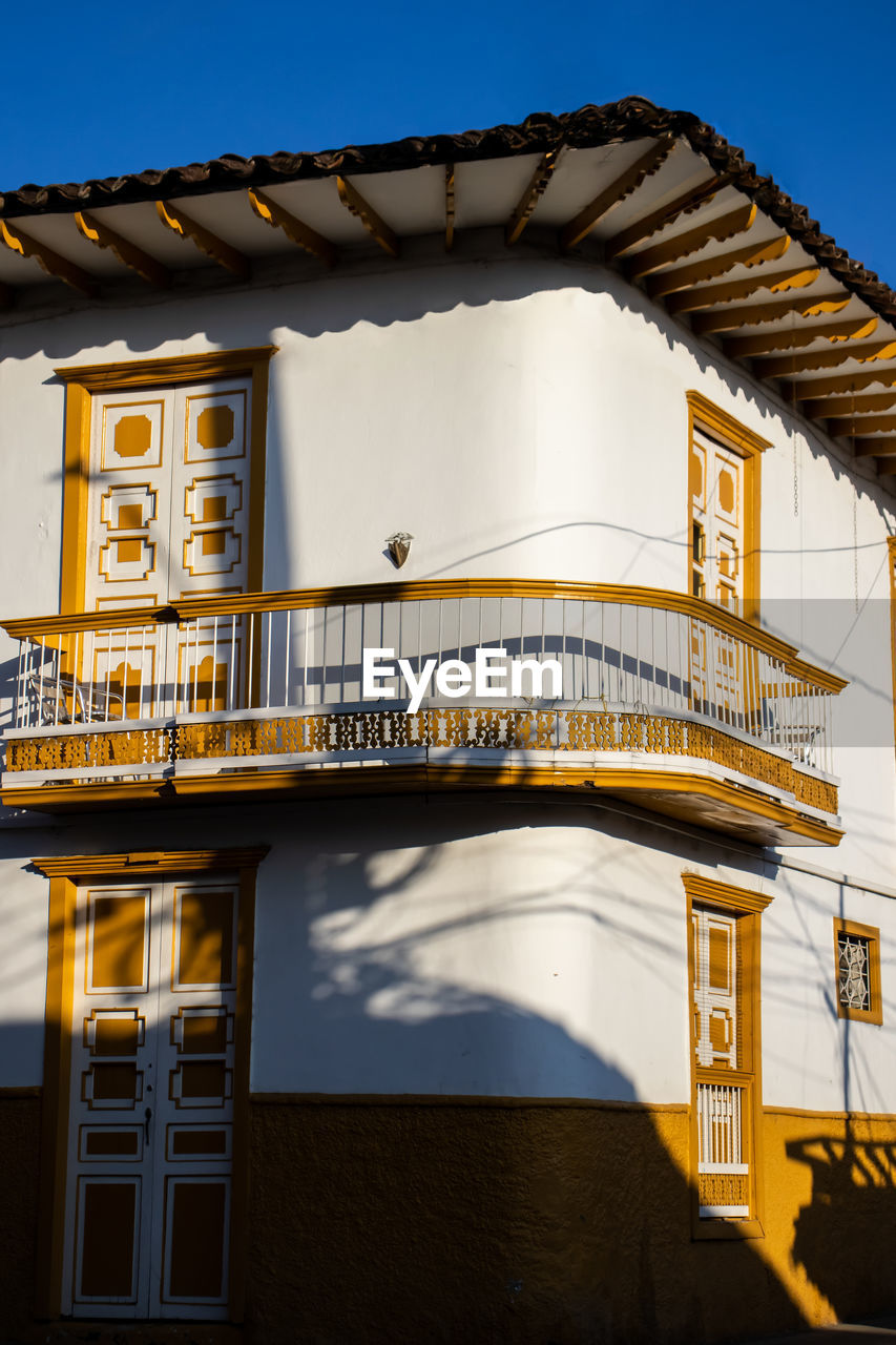 Beautiful houses at the heritage town of salamina located at the caldas department in colombia.