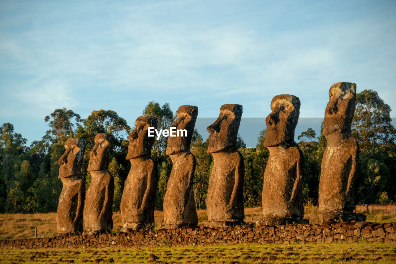 Moais in easter island