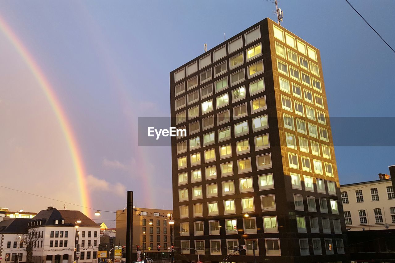 Low angle view of buildings against sky