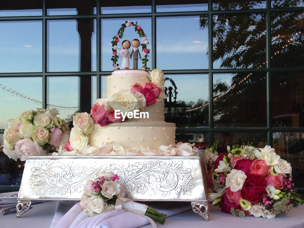 Close-up of wedding cake