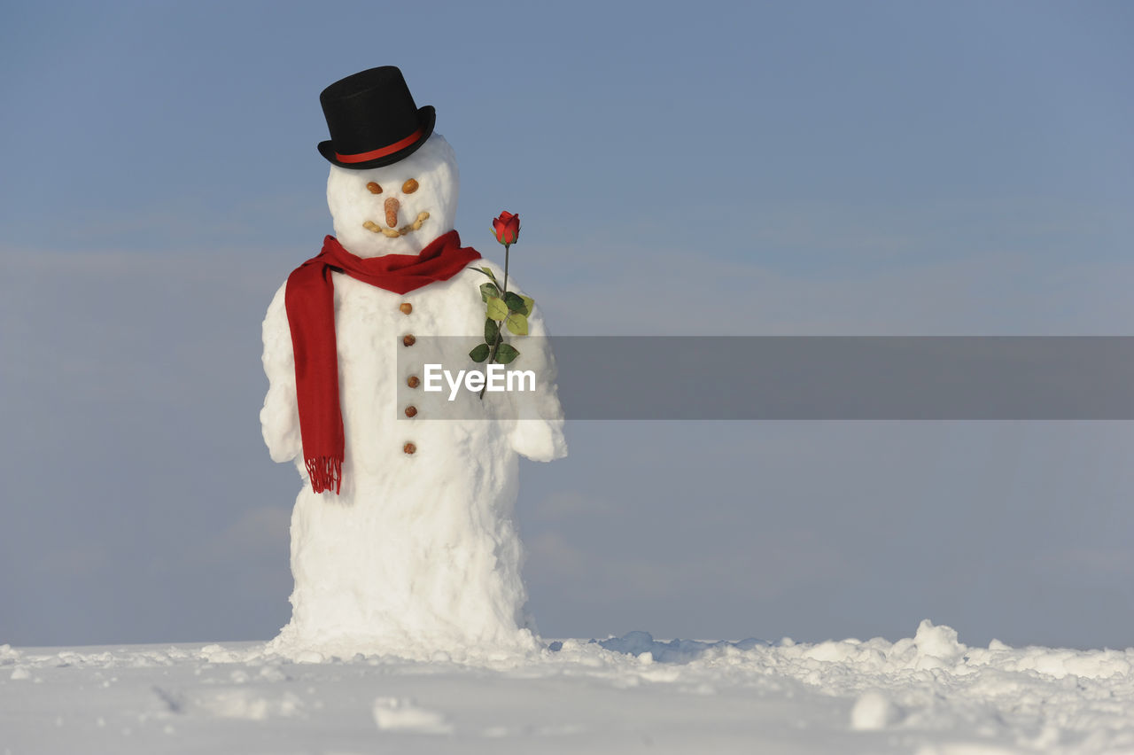 Funny snowman as gentleman