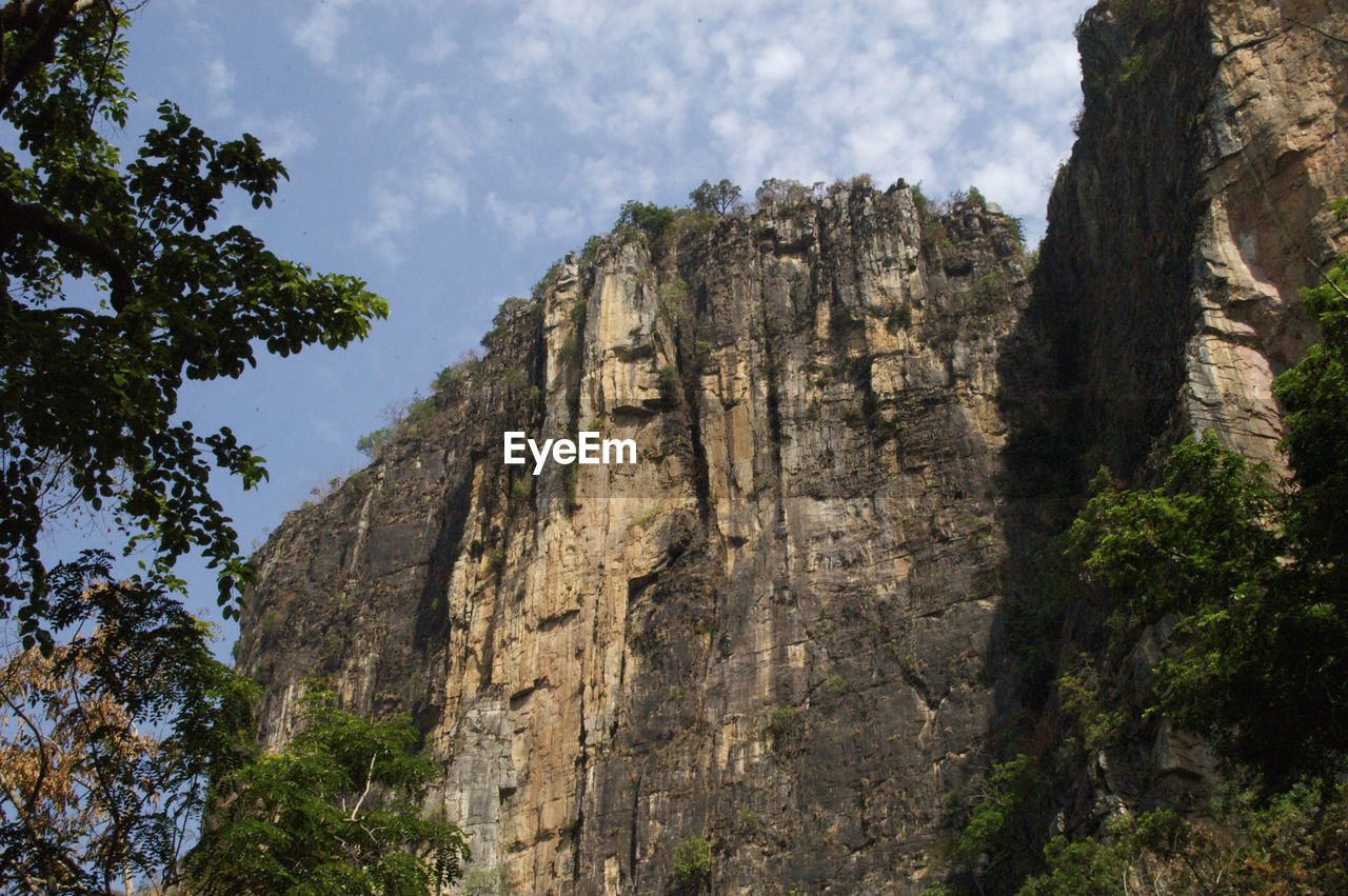 Low angle view of mountain against sky