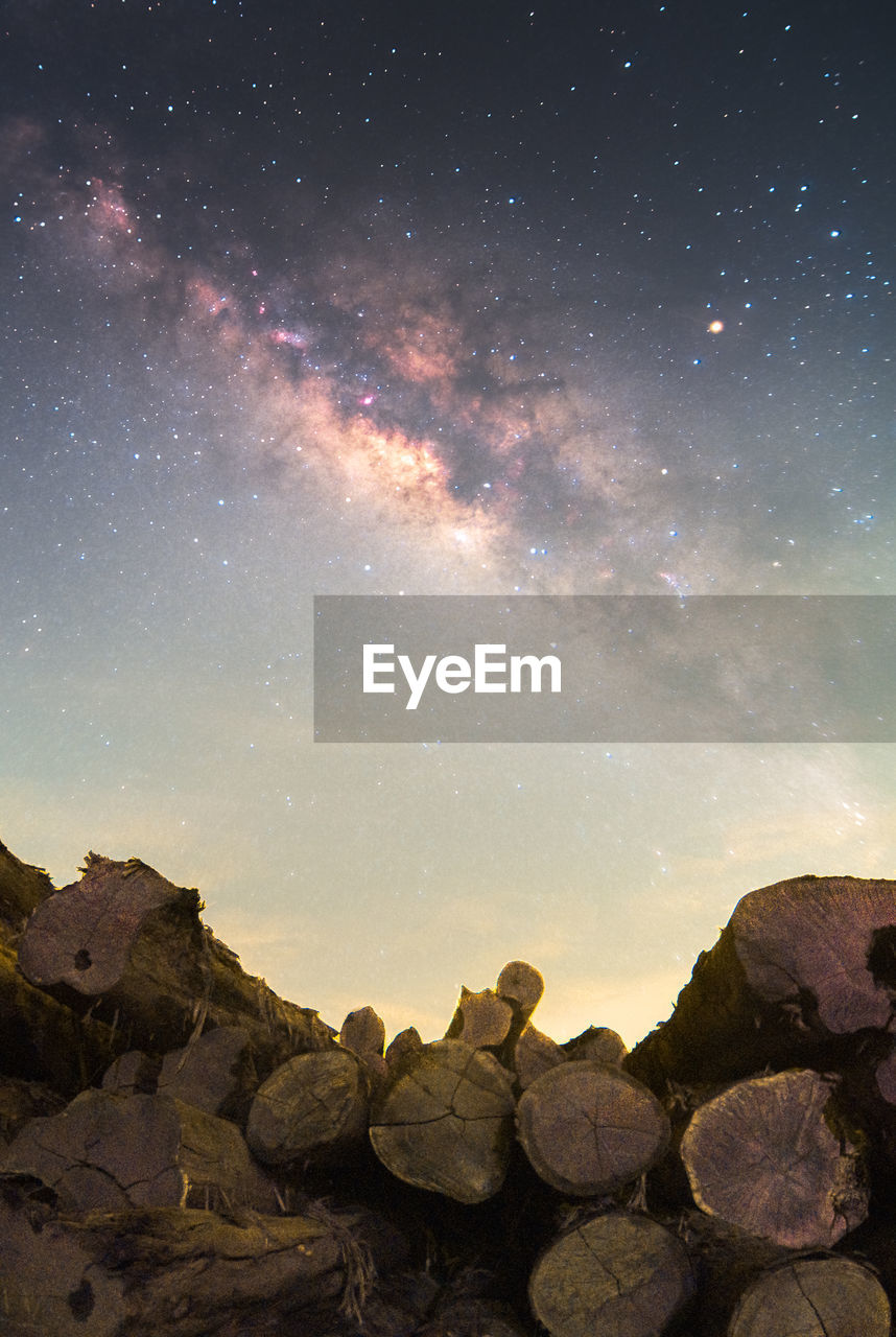 Scenic view of sea against sky at night