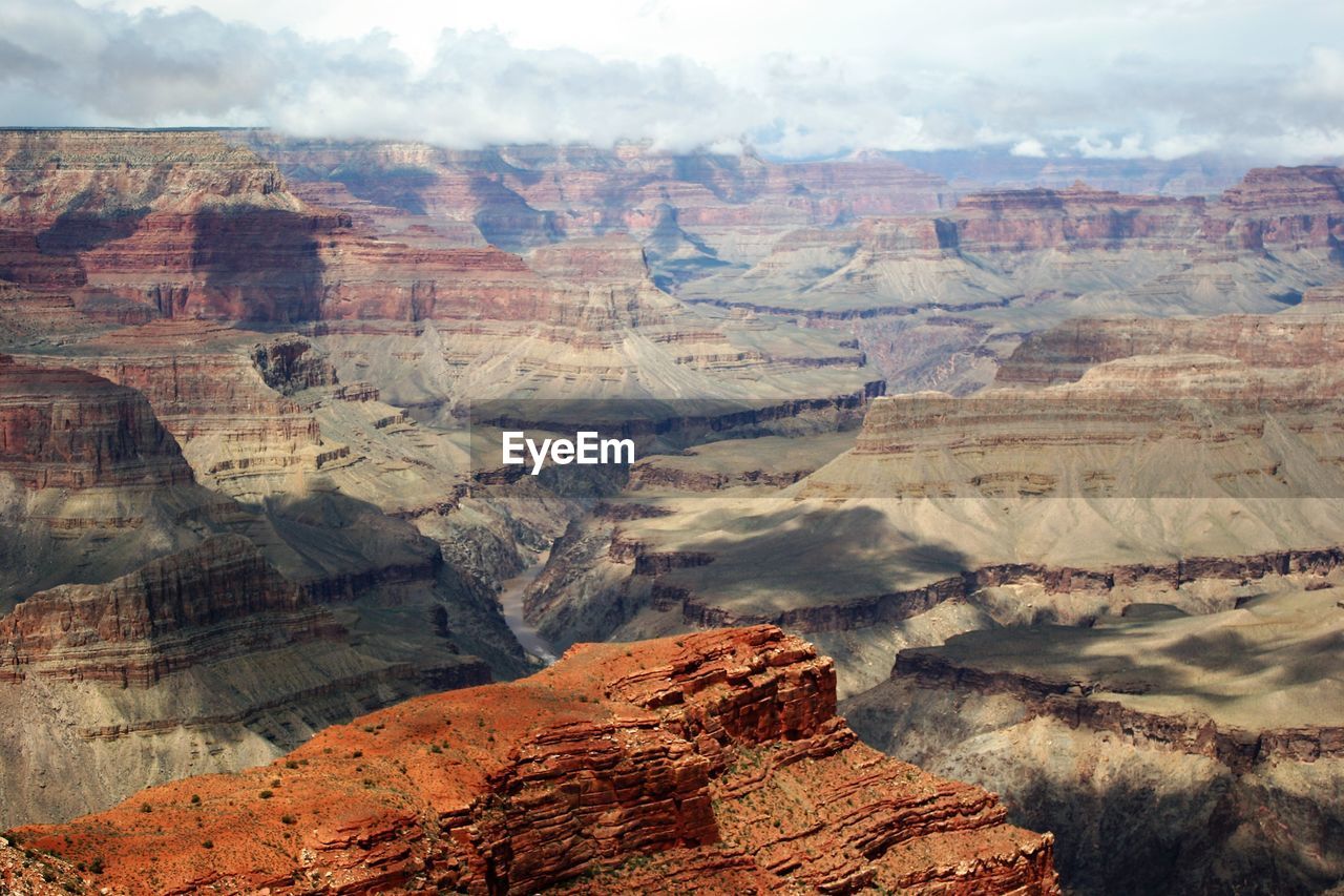 Aerial view of rock formations