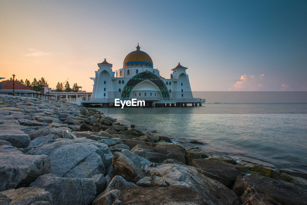 Melaka straits mosque by sea