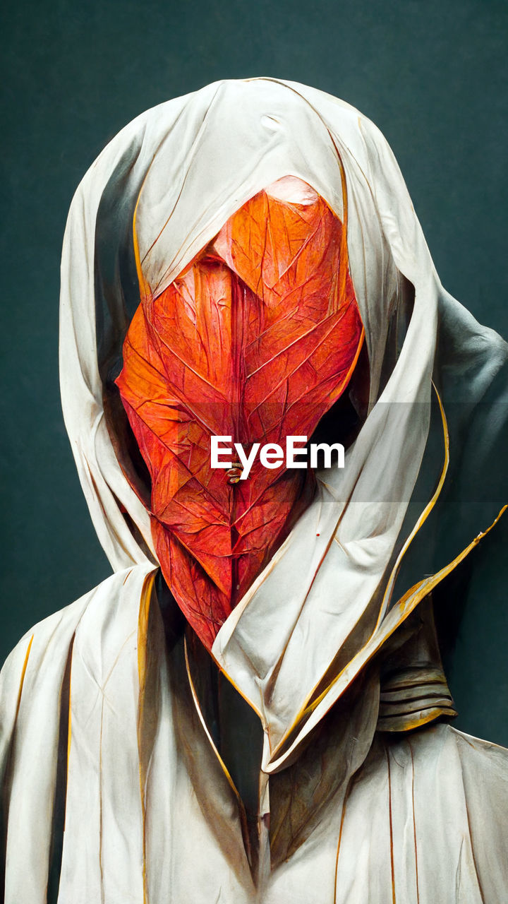 Midsection of person wearing hat and mask