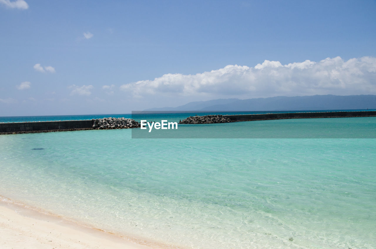 SCENIC VIEW OF SEA AGAINST BLUE SKY