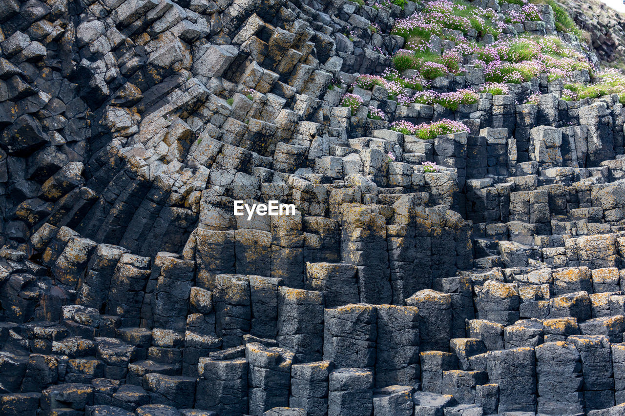 Full frame shot of basalt rocks