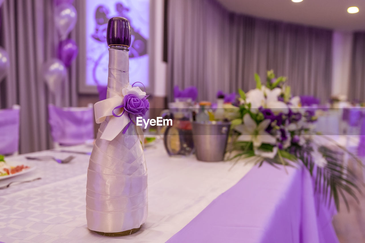 Decorated wedding table at greece.