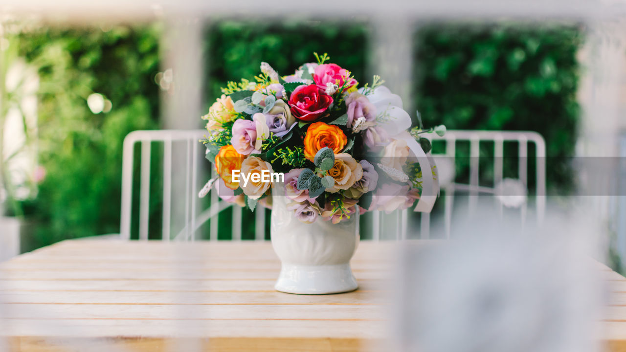 Close-up of vase on table