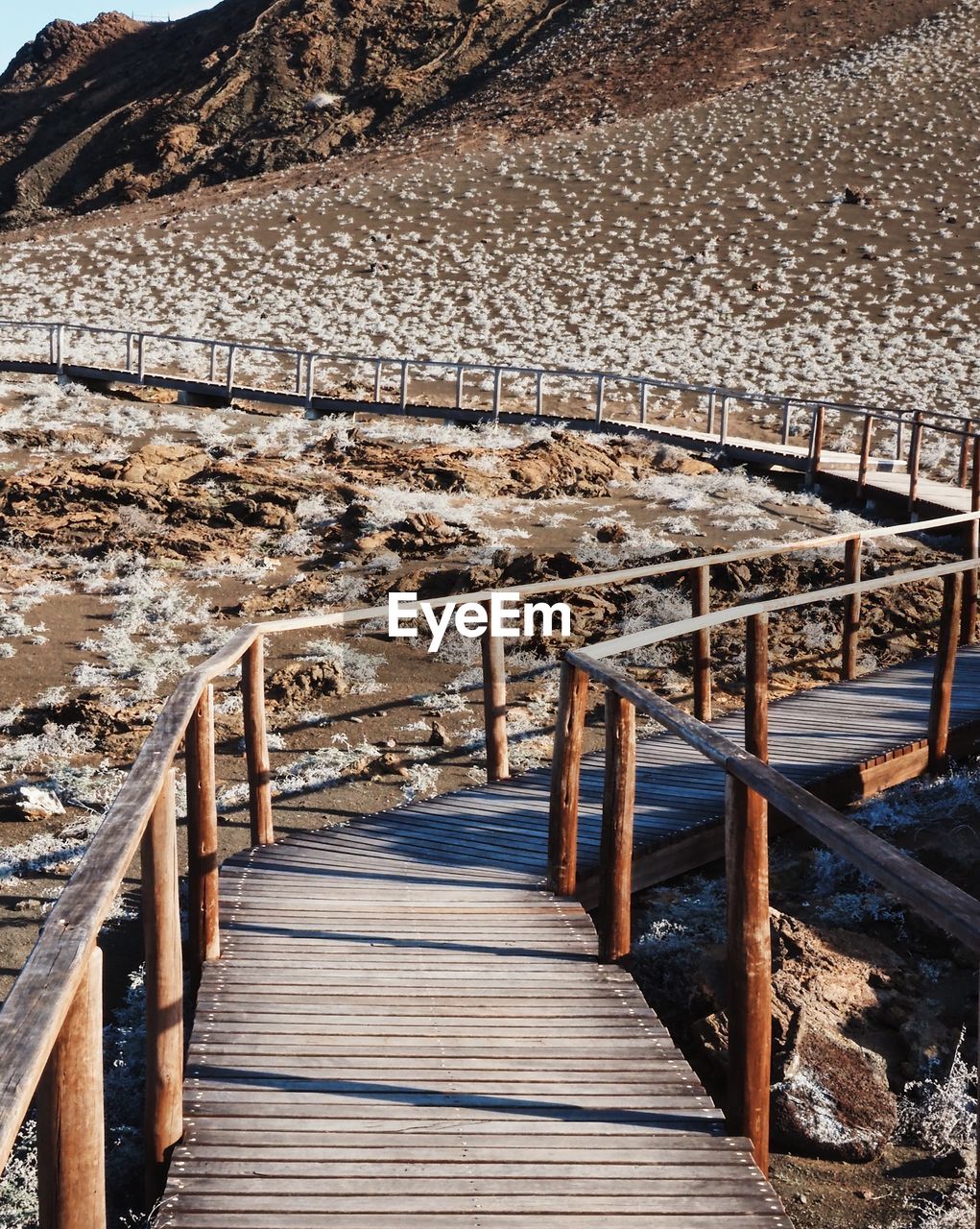 High angle view of empty footpath