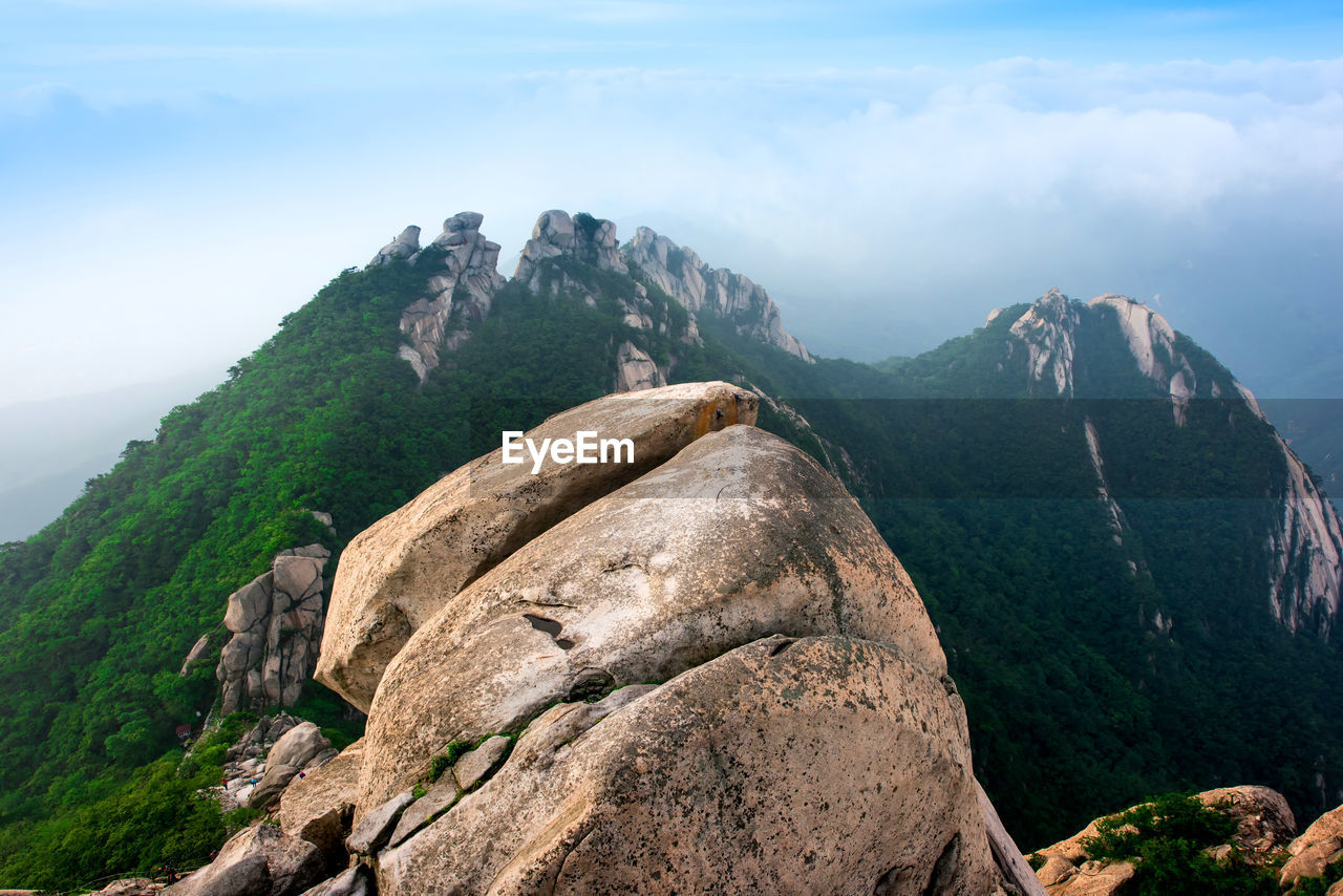 SCENIC VIEW OF ROCKS AGAINST SKY