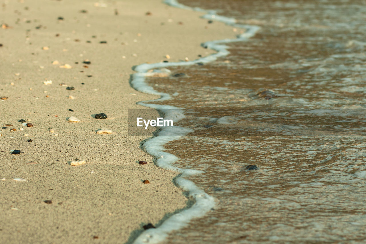 HIGH ANGLE VIEW OF WET SHORE