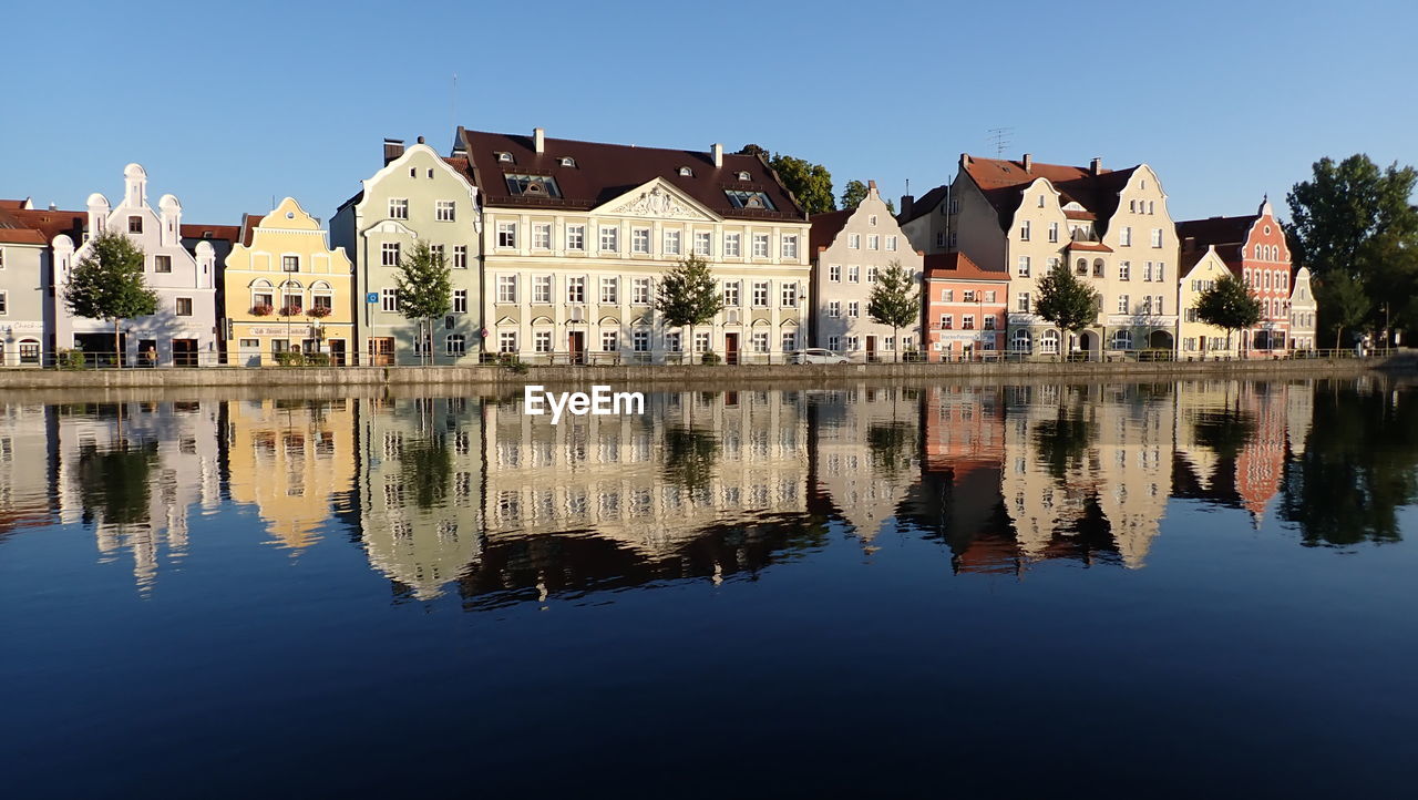 reflection of built structures in water