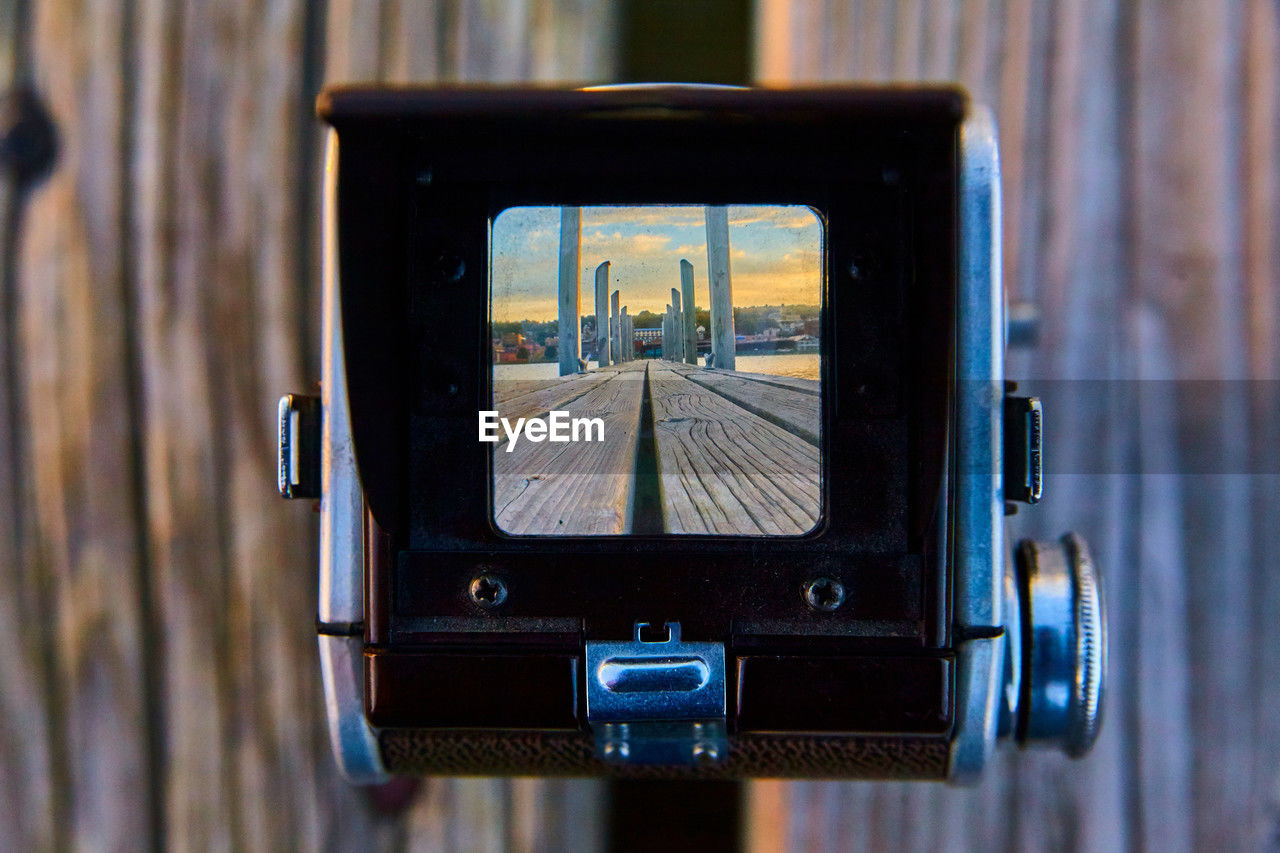 close-up of security camera on table