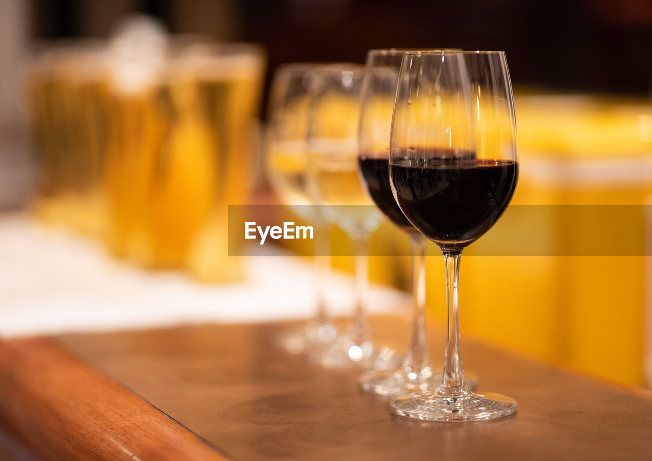 Close-up of wine glass on table