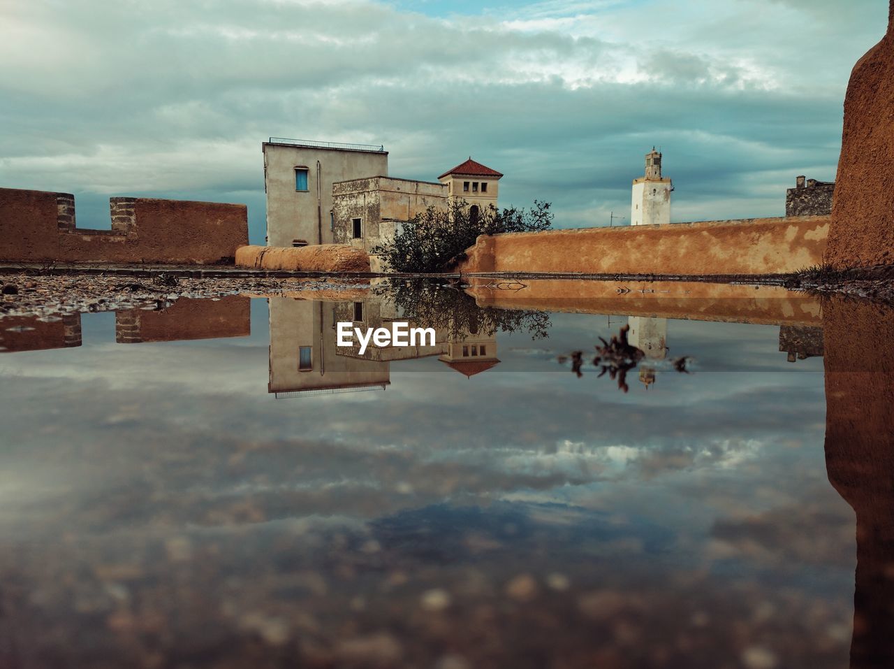 Reflection of buildings in water