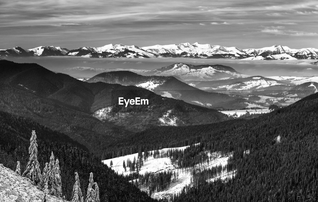 Scenic view of mountains against sky