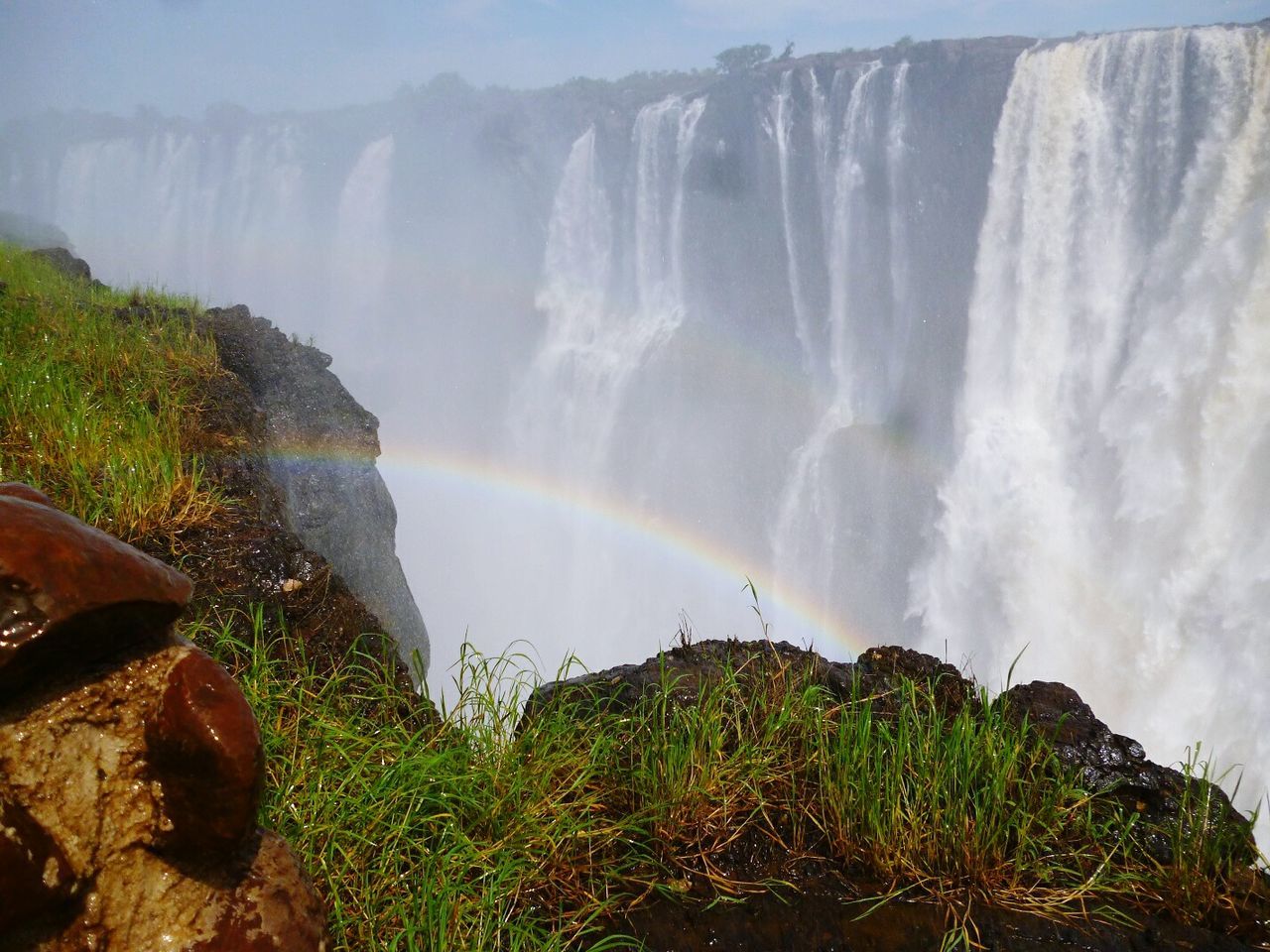 Scenic view of waterfall