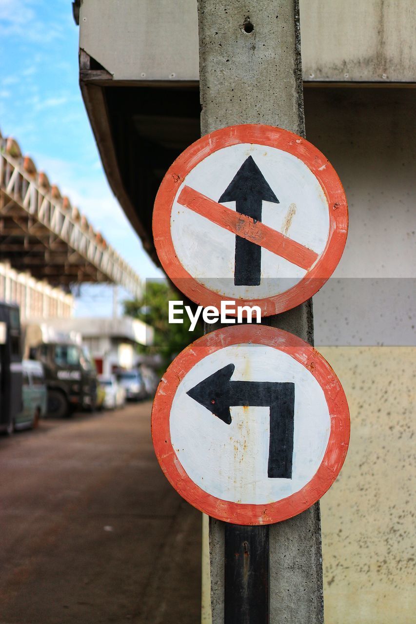 Close-up of road sign