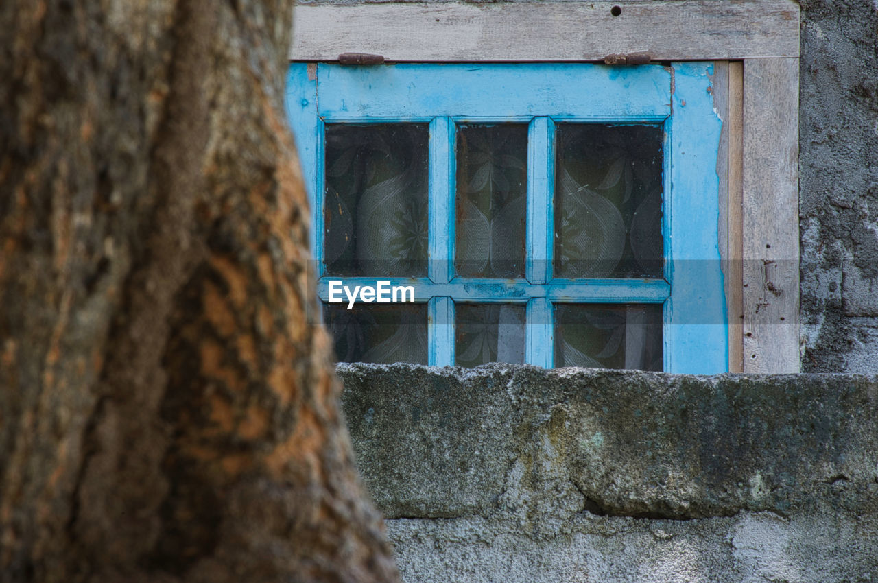 blue, wall, window, architecture, built structure, no people, wood, building exterior, day, wall - building feature, building, old, outdoors, iron, rock, close-up, weathered, nature, house, green, urban area, abandoned