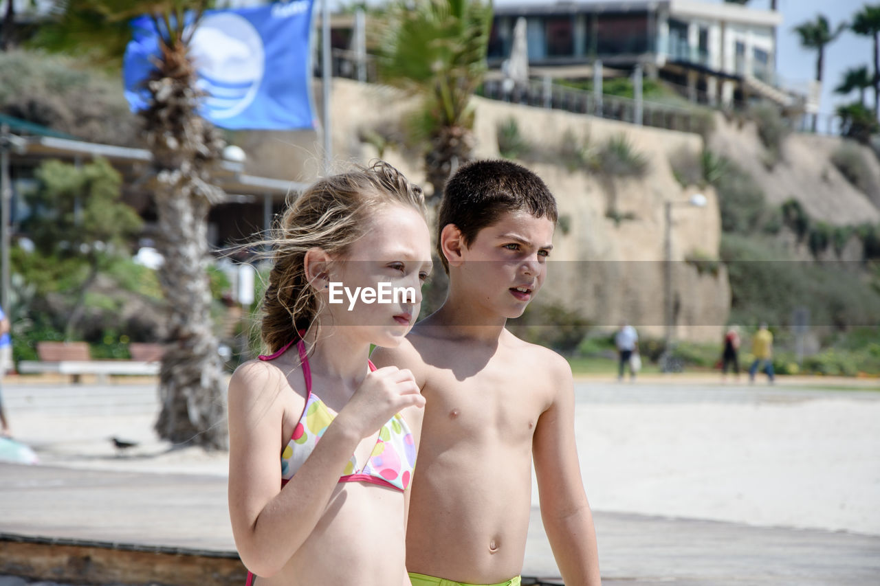 Two children on beach